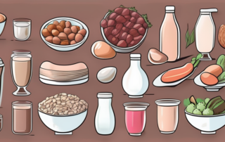 Various types of nutritious foods like lean meats
