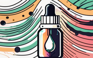 A cbd oil dropper with a few droplets falling