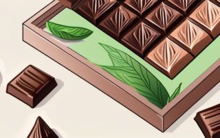 Several pieces of chocolate on a table