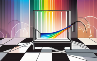 A spectrum of light being dispersed into its various colors through a prism