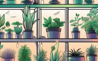 Various indoor plants thriving under different types of plant lamps