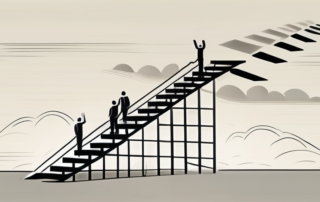 A ladder reaching towards the sky