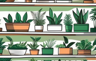 Various healthy plants thriving in pots filled with canna soil products