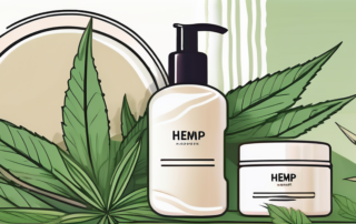 Various hemp-based cosmetic products like lotion