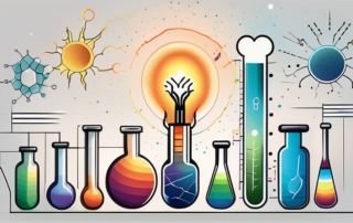 A spectrum of light breaking into different colors