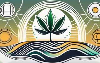 A hemp plant with highlighted cannabidiol (cbd) molecules to signify its benefits