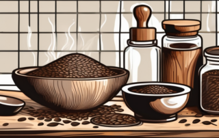 A variety of flax seeds (leinsamen) in different forms like whole