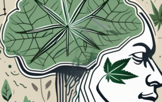 A cbd molecule interacting with a human brain