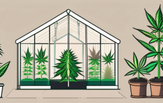 Various stages of an autoflowering cannabis plant growth