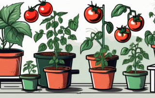 Over-fertilized tomato plants showing signs of damage