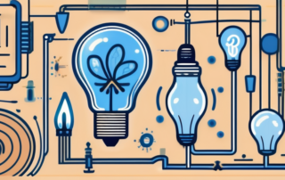 A blue led light bulb radiating a soothing glow