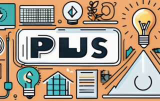 A big plus sign surrounded by various benefits symbols such as a check mark