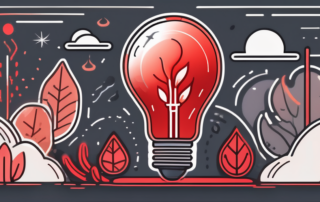 A red led light bulb emitting a soft