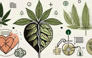A hemp plant with its seeds highlighted