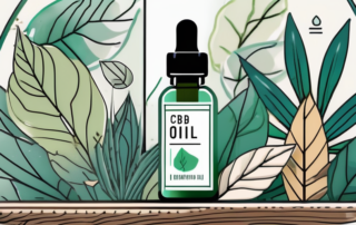 A cbd oil dropper bottle with a 10% label
