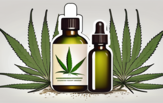 A hemp oil bottle with a dropper