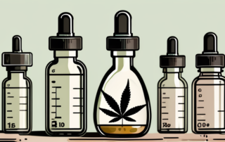 A dropper bottle with cbd oil