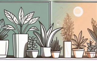 Several thriving plants under the warm glow of led lights