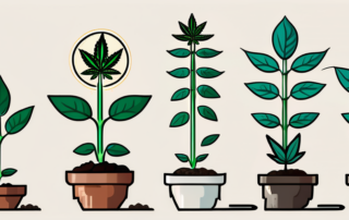 Various stages of a cannabis seed germination process
