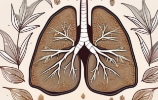 A healthy liver surrounded by hemp seeds