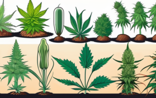 Various types of haze cannabis plants in different stages of growth