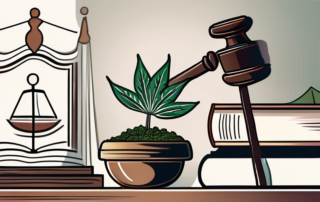 A hemp plant in a stylish indoor pot