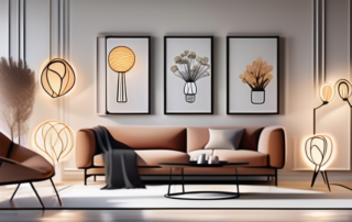 A variety of stylish led blossom lamps casting a warm glow in a modern