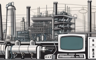 An industrial landscape with various types of machinery