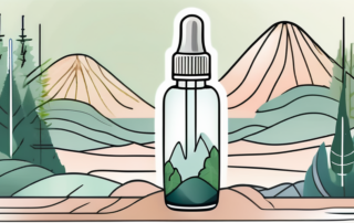 A cbd oil dropper bottle with a calming