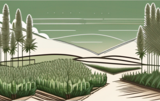 A hemp farm with a variety of plants at different stages of growth
