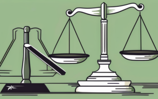 A balance scale with a cannabis leaf on one side