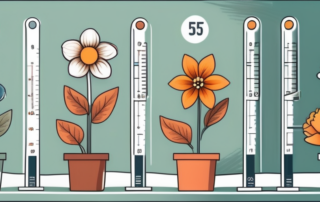 A blooming flower with a ph scale integrated into the stem