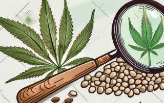 A hemp plant with its seeds highlighted