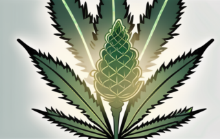 A cannabis plant with a focus on the buds