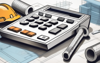 A construction site with various tools and materials