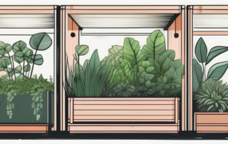 A variety of grow boxes with different plants flourishing inside