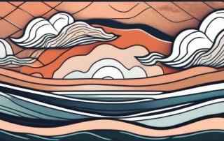 A turbulent sea with stormy clouds above