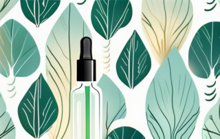 A cbd oil dropper bottle with a calming