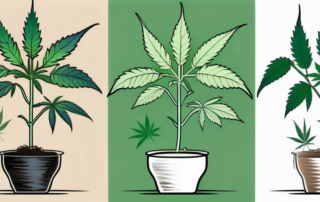 A male cannabis plant undergoing a transformation into a female plant