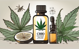 A bottle of cbd oil with a dropper