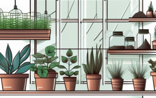 A complete grow set with various plants