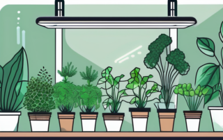 An indoor growing setup with plants