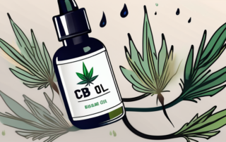 A cbd oil bottle with a dropper