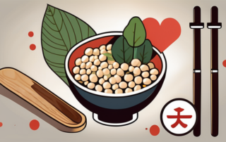 A bowl of natto (japanese fermented soybeans) with a pair of chopsticks