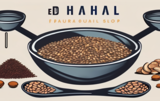 A balanced scale with fish oil capsules on one side and flax seeds on the other