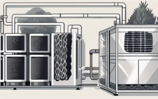 An activated charcoal filter inside a grow box