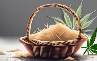 Various hemp shavings in a rustic basket