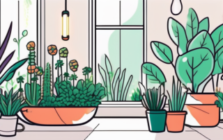 A vibrant indoor garden thriving under the glow of led grow lights