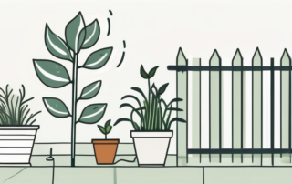 A plant with a stake next to it