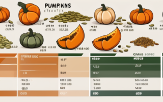 Various types of pumpkins with their seeds spilling out
